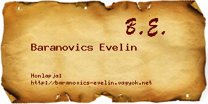 Baranovics Evelin névjegykártya